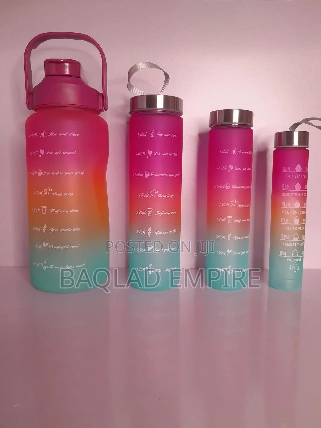 4 in 1 Motivational Water Bottle for Children and Adults