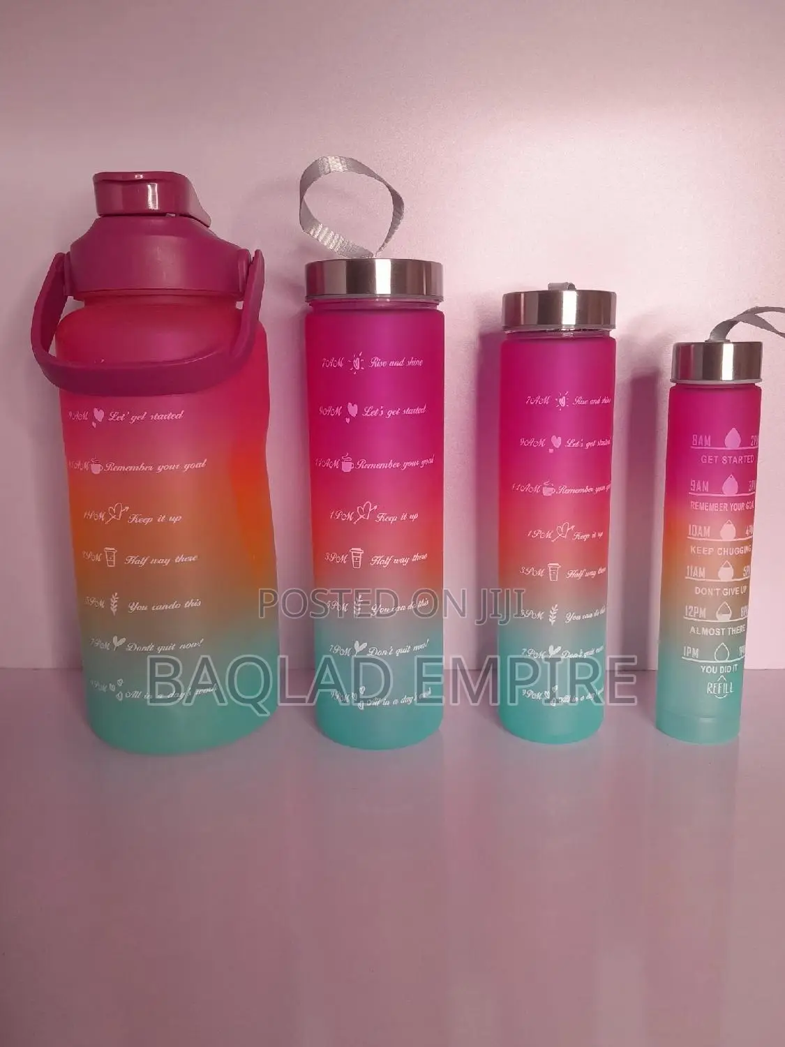 4 in 1 Motivational Water Bottle for Children and Adults