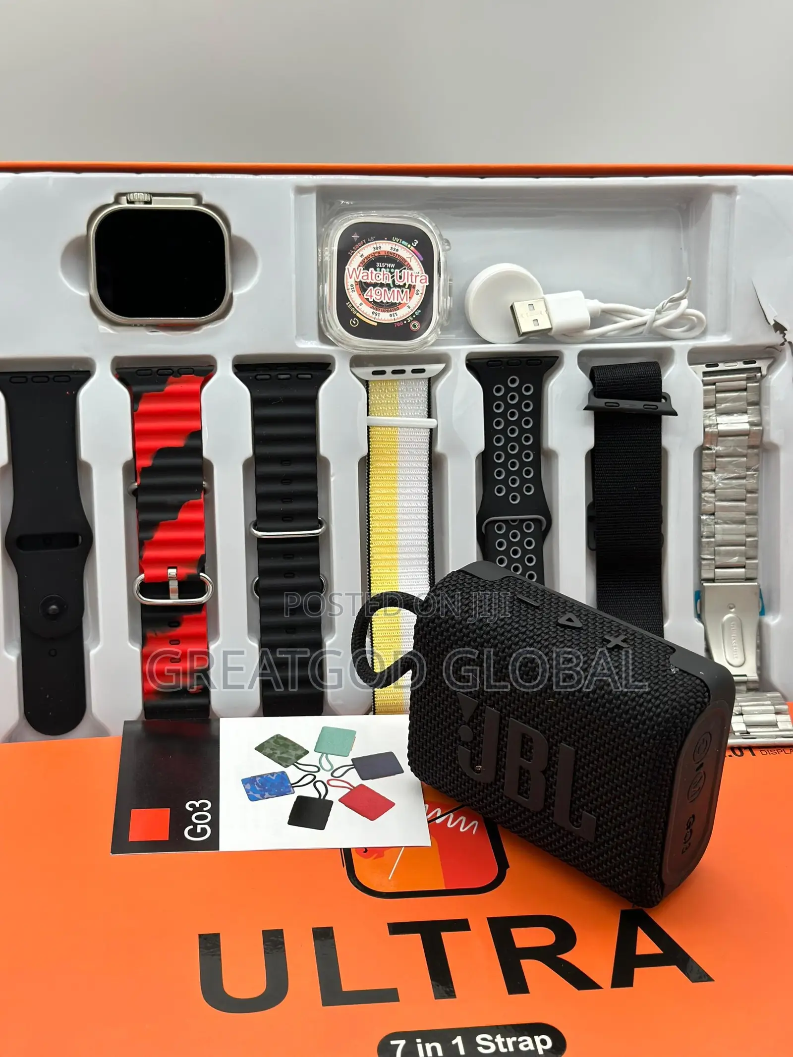 7 in 1 Straps SMARTWATCH + GO 3 JBL Combo
