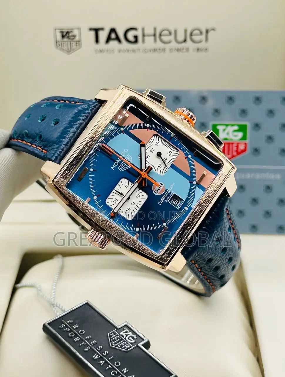 Tag Monaco Chrono.Wristwatch as Seen With Excat Box.
