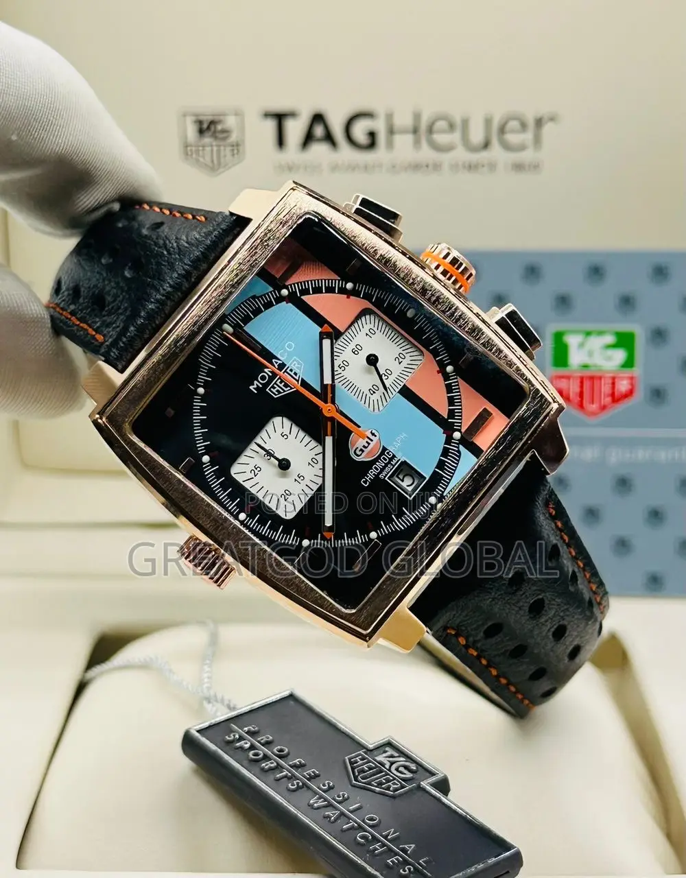 Tag Monaco Chrono.Wristwatch as Seen With Excat Box.