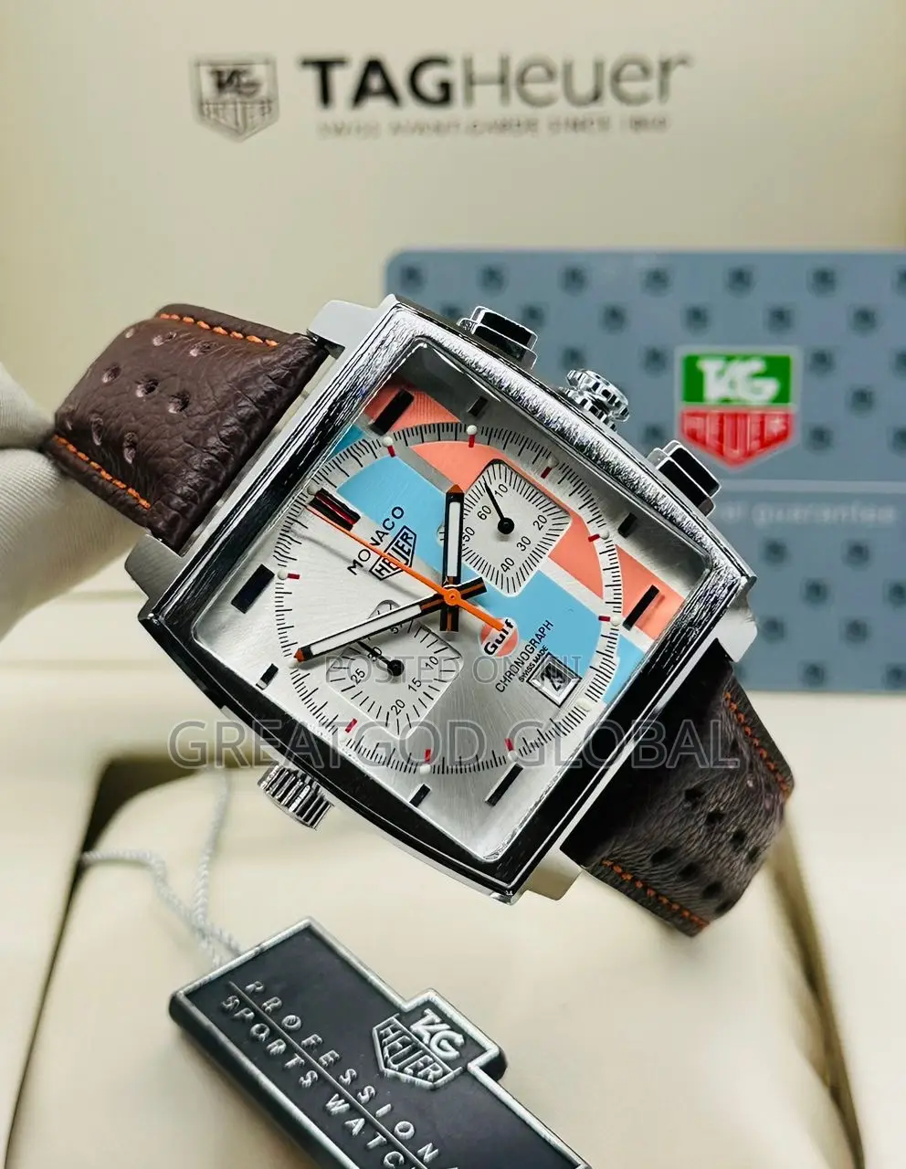 Tag Monaco Chrono.Wristwatch as Seen With Excat Box.