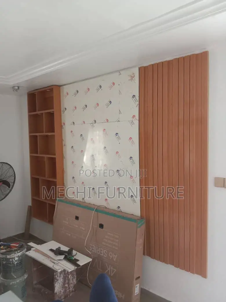 TV Stand and Console With Steps Picture Shelves Spot Light