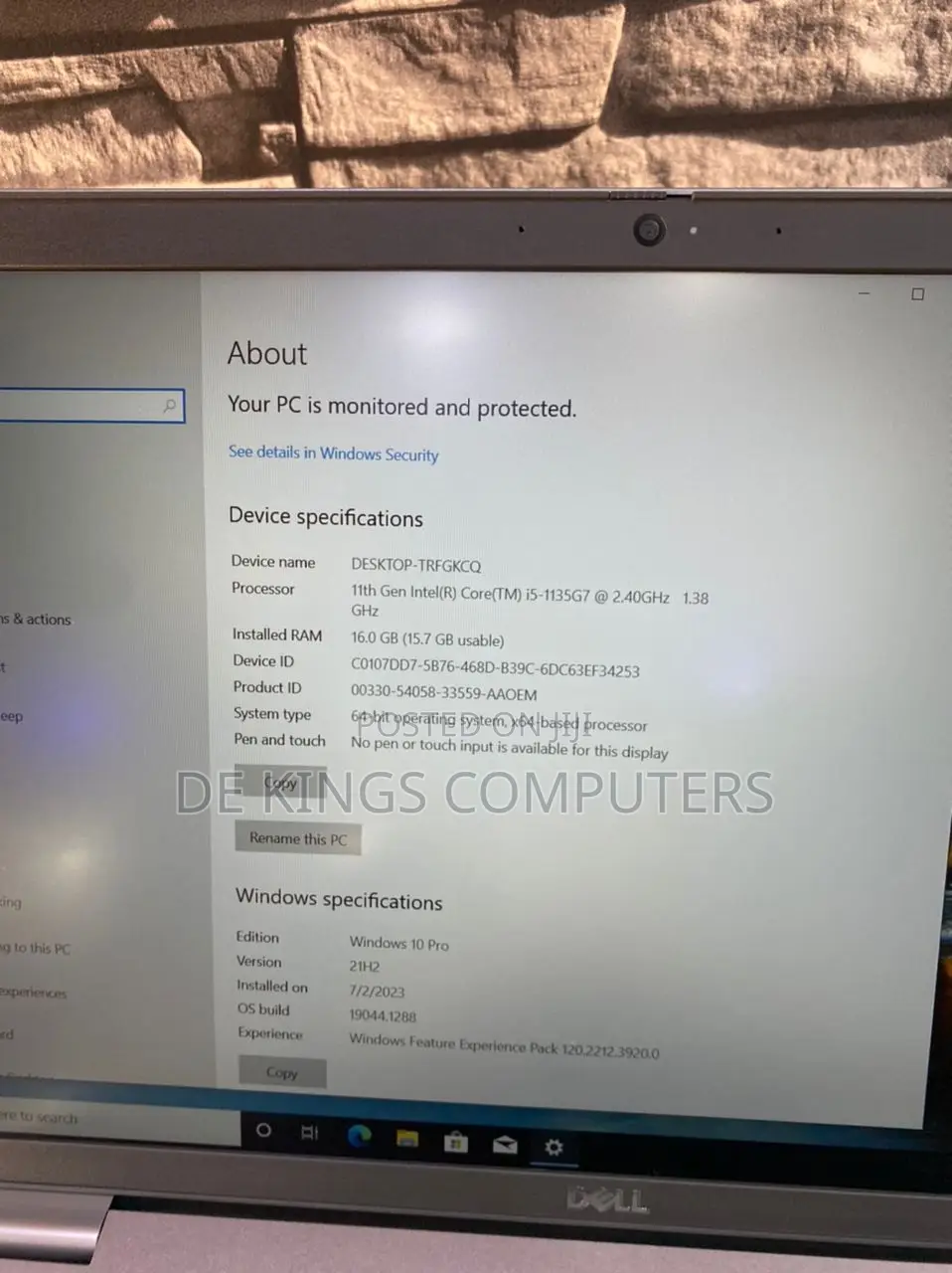 Laptop Dell 16GB Intel Core I5 SSD 256GB