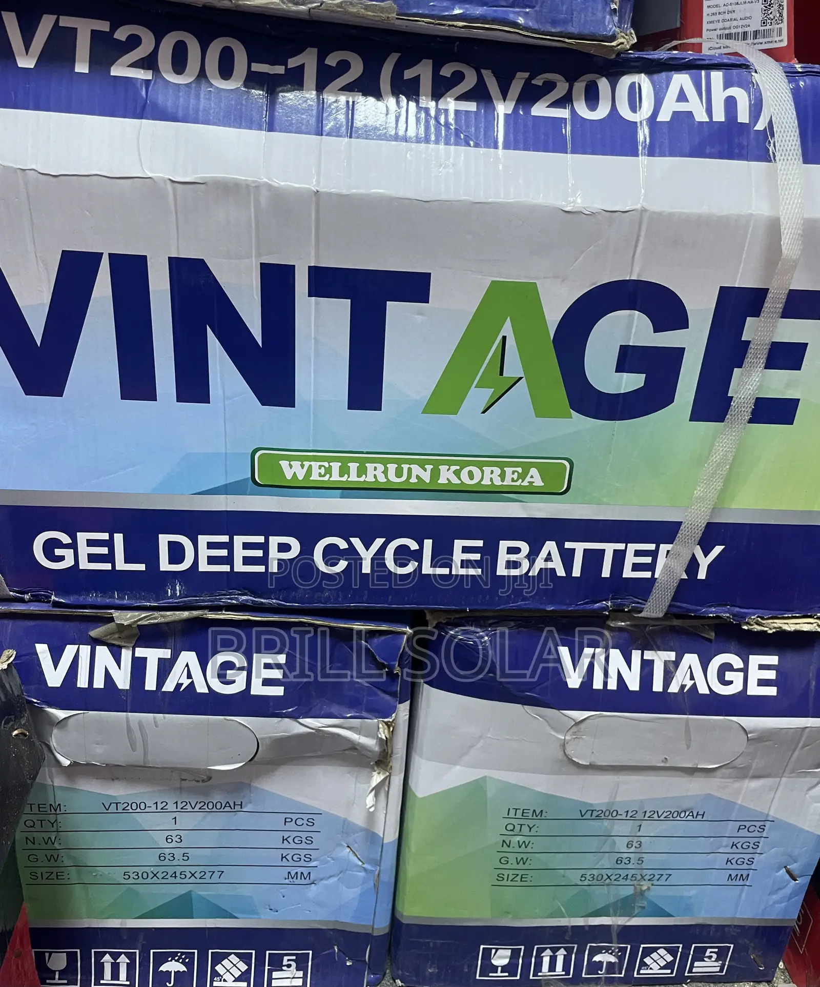12v-200ah Vintage Solar Gel Battery