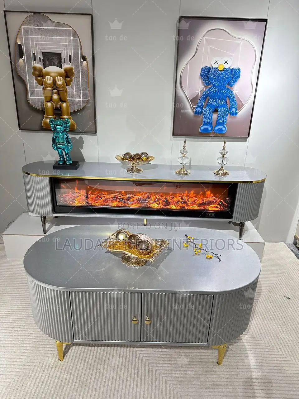 Exquisite Marble Top Center Table With Fireplace Tv Console