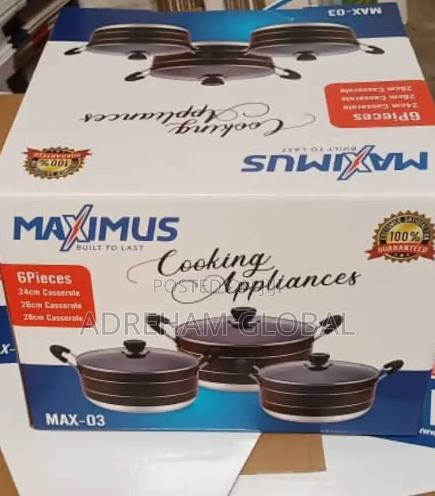 Max-03 6pcs Non Stick Pot 24cm, 26cm,28cm