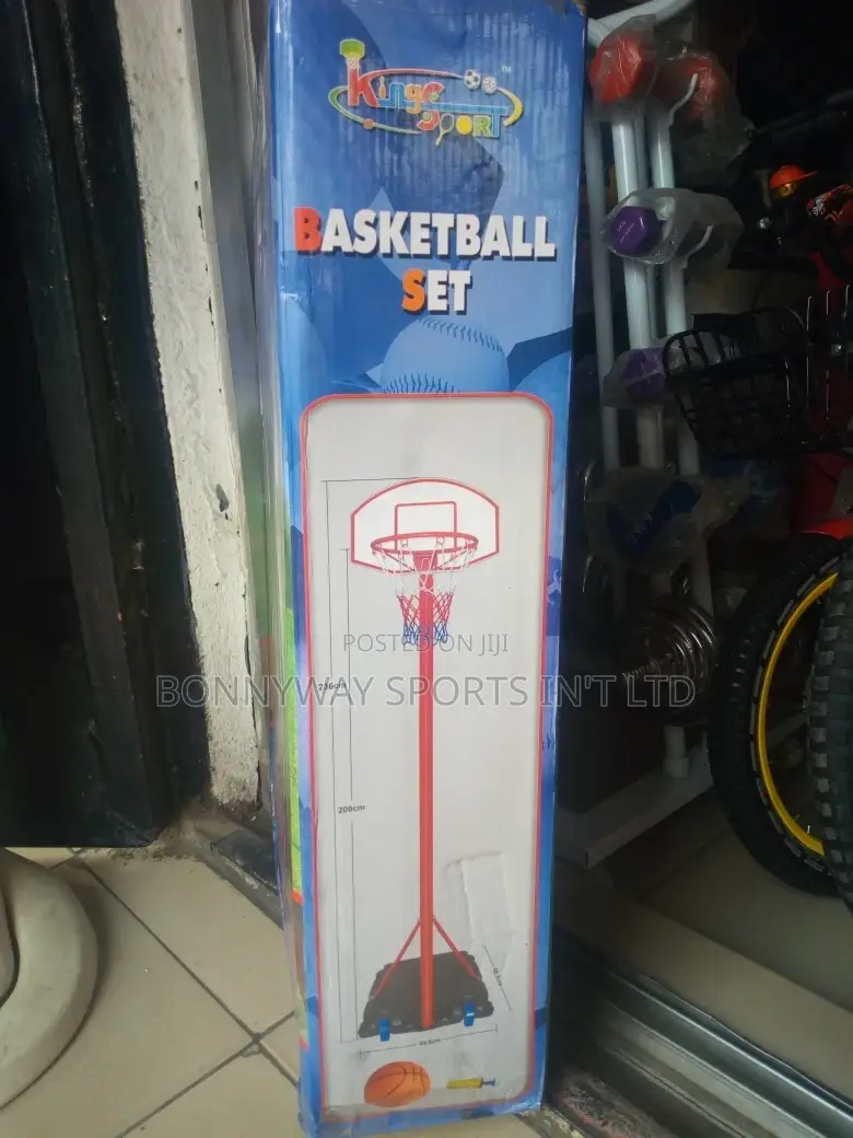 Children Baskeball Complete Set Stand With Ball Nd Pump