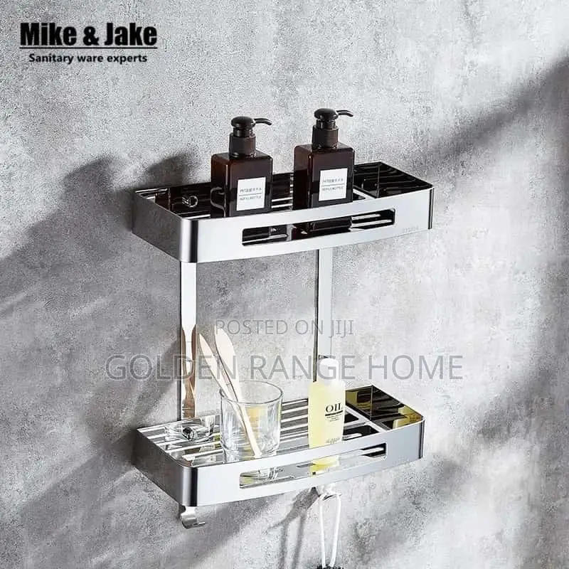Stainless Two Step Bathroom Shelf