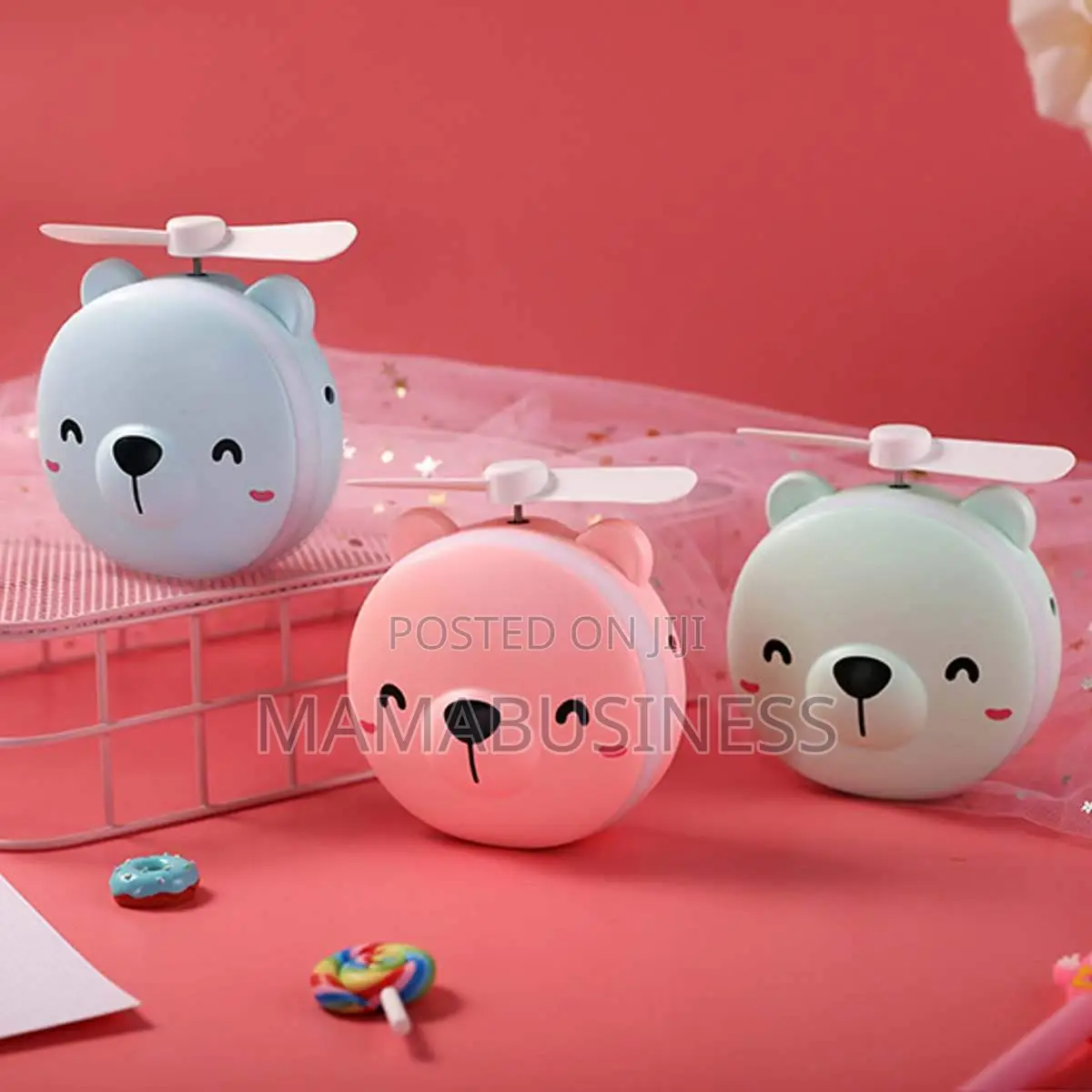 Mini Handheld Fan Makeup Mirror Pig USB Fan