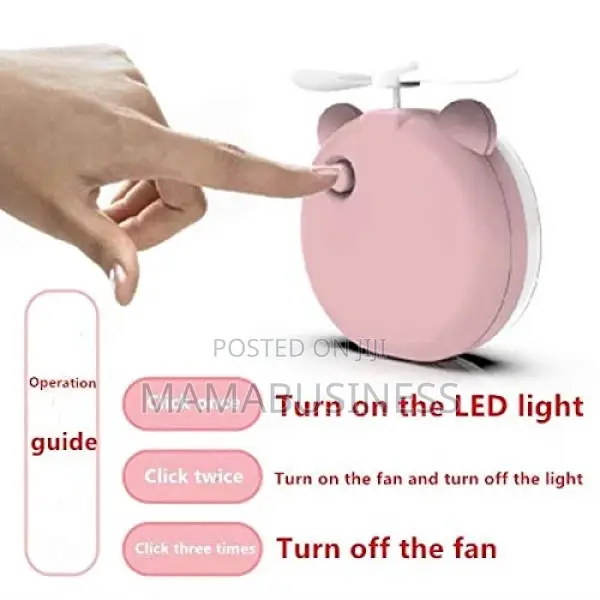 Mini Handheld Fan Makeup Mirror Pig USB Fan