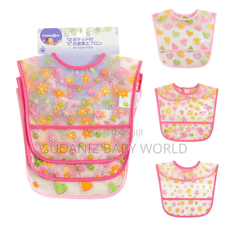 3pcs Baby Easy Wipe Waterproof Bib