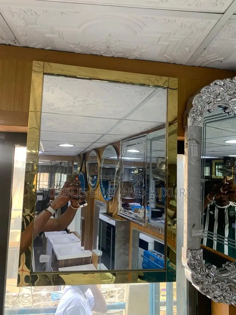 Stainless Gold Frame Mirror 70 by 50