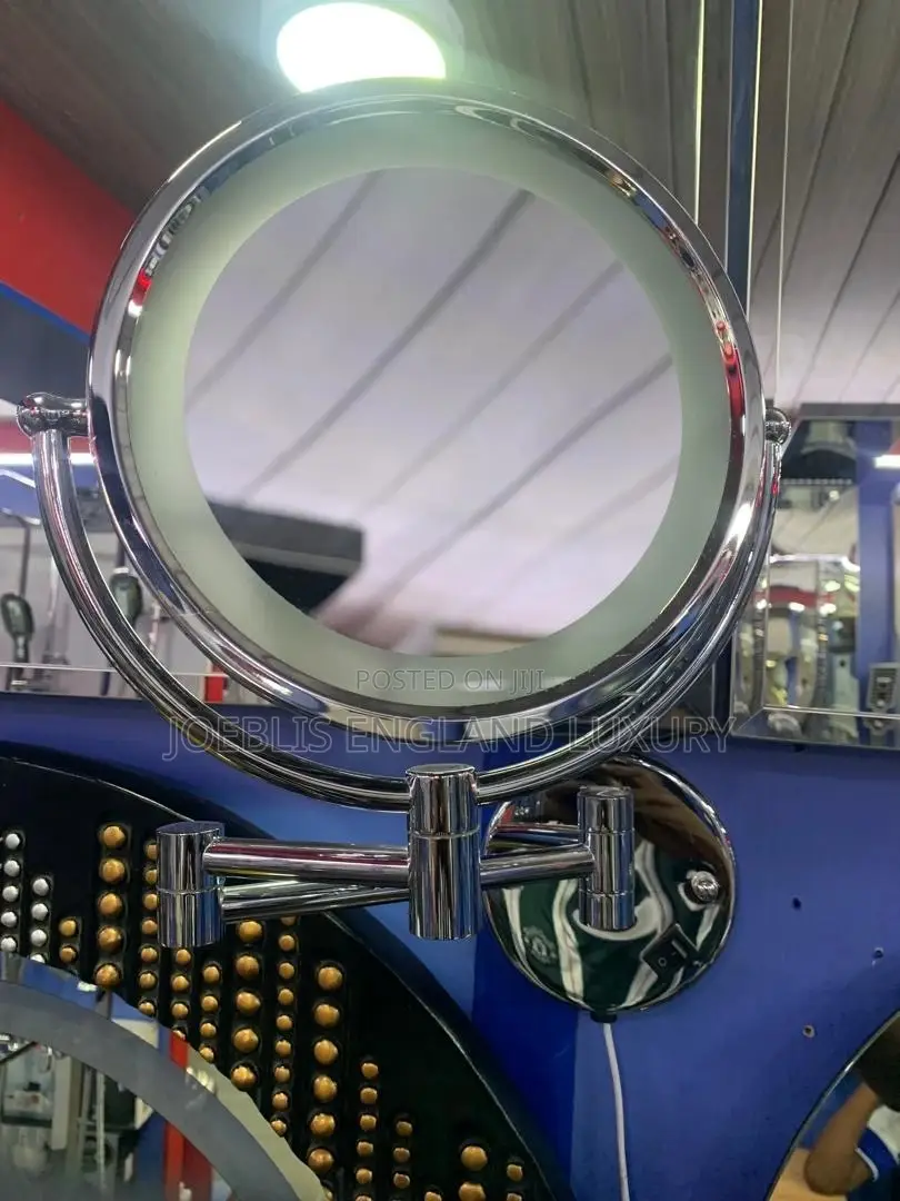 Stainless or Chrome Magnified Mirror With Light