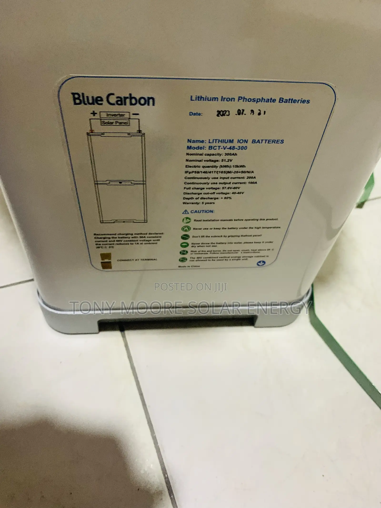 Standing Blue Carbon 15kwh 48v