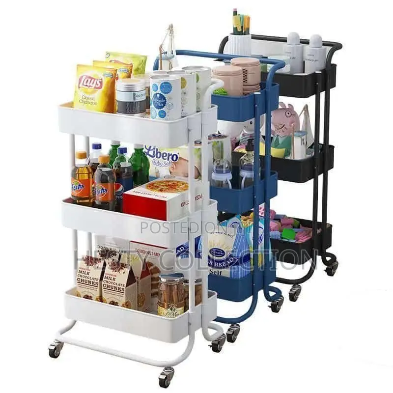 3tier Roll Trolley Organizer With Wheel for Kitchen Bedroom