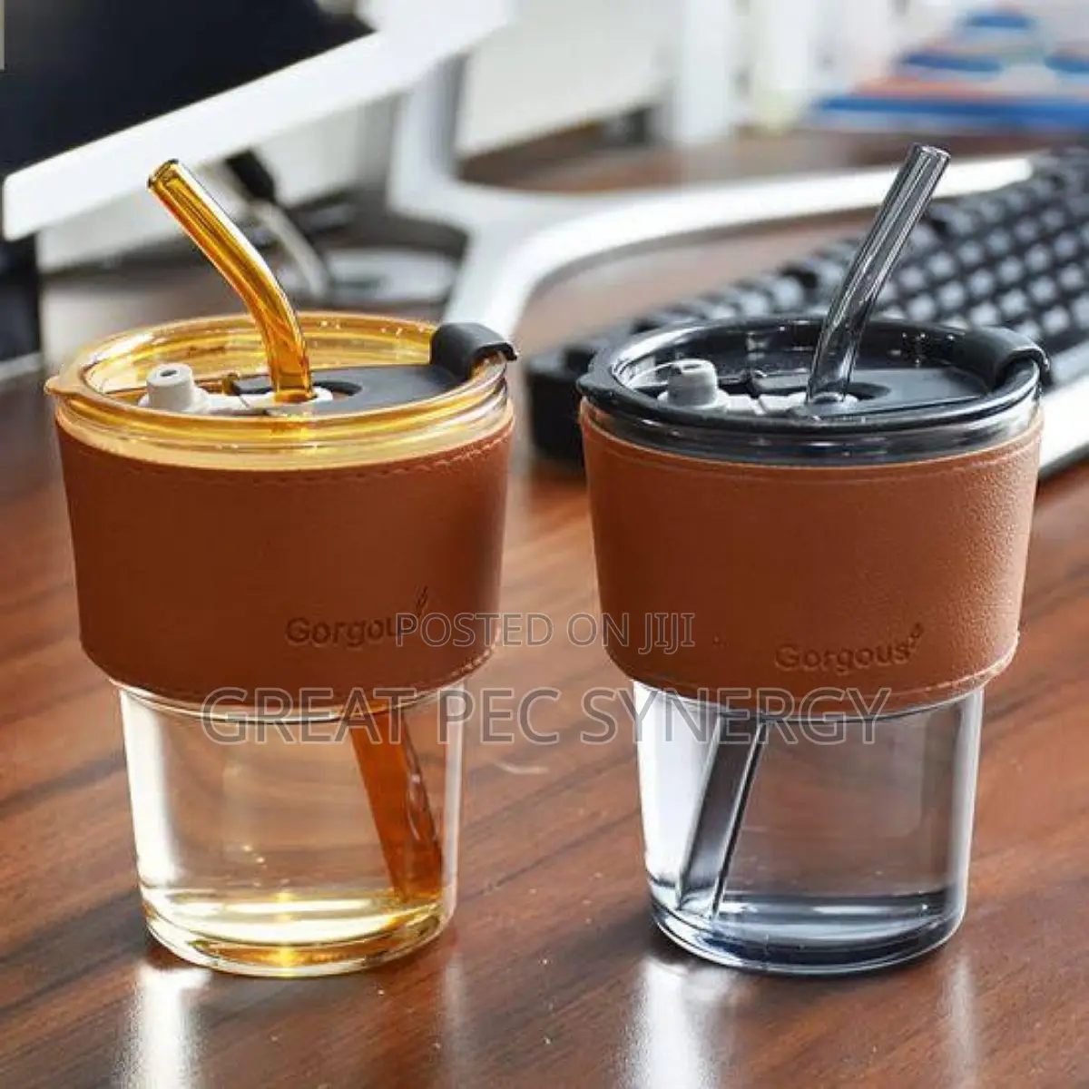 400 Ml Sub Glass With Straw