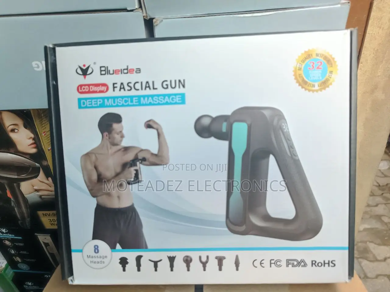 Blueidea Handheld Display Fascial Gun Deep Muscle Pain Relief Massager