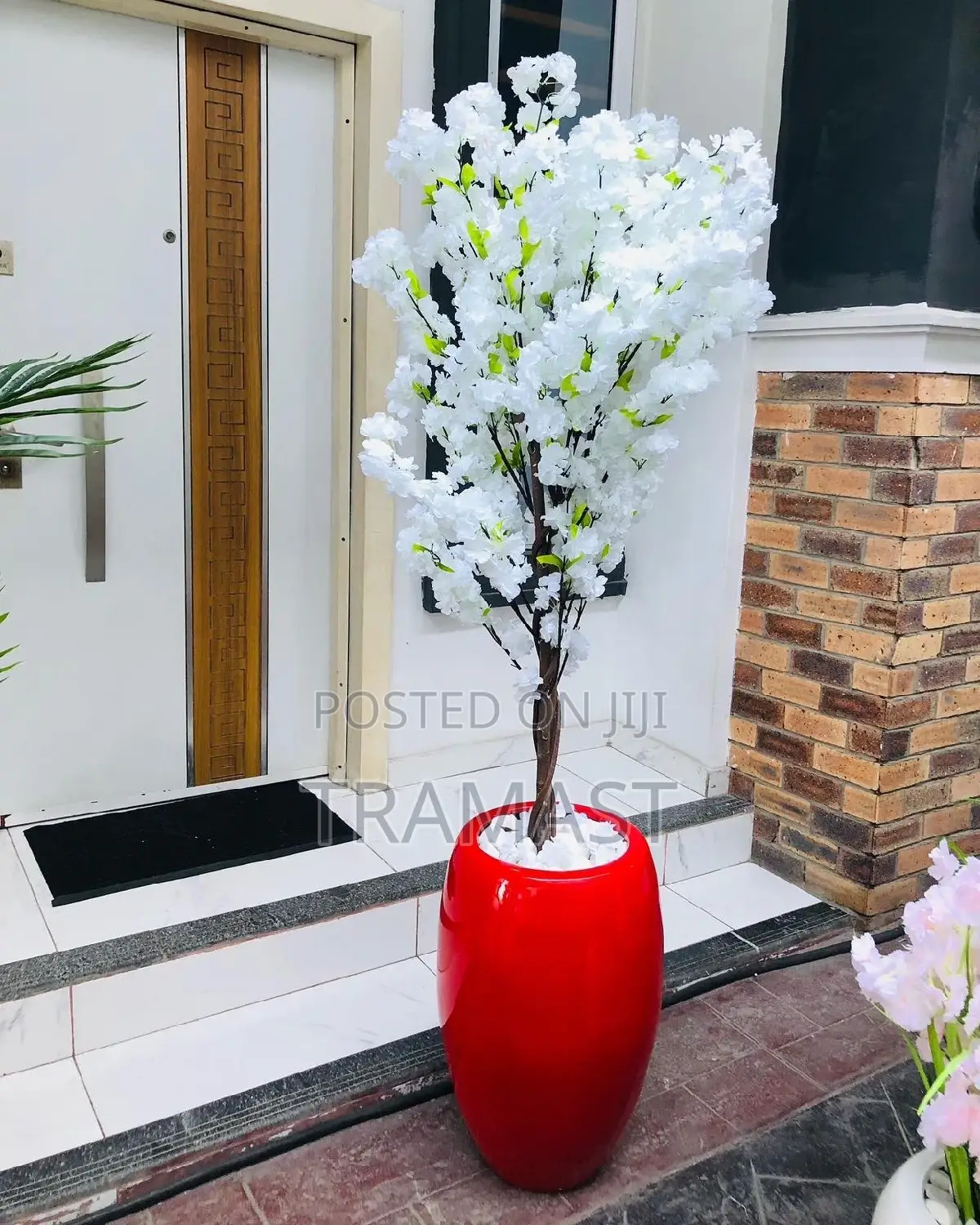 Artificial Flowers and Fiber Glass Pot