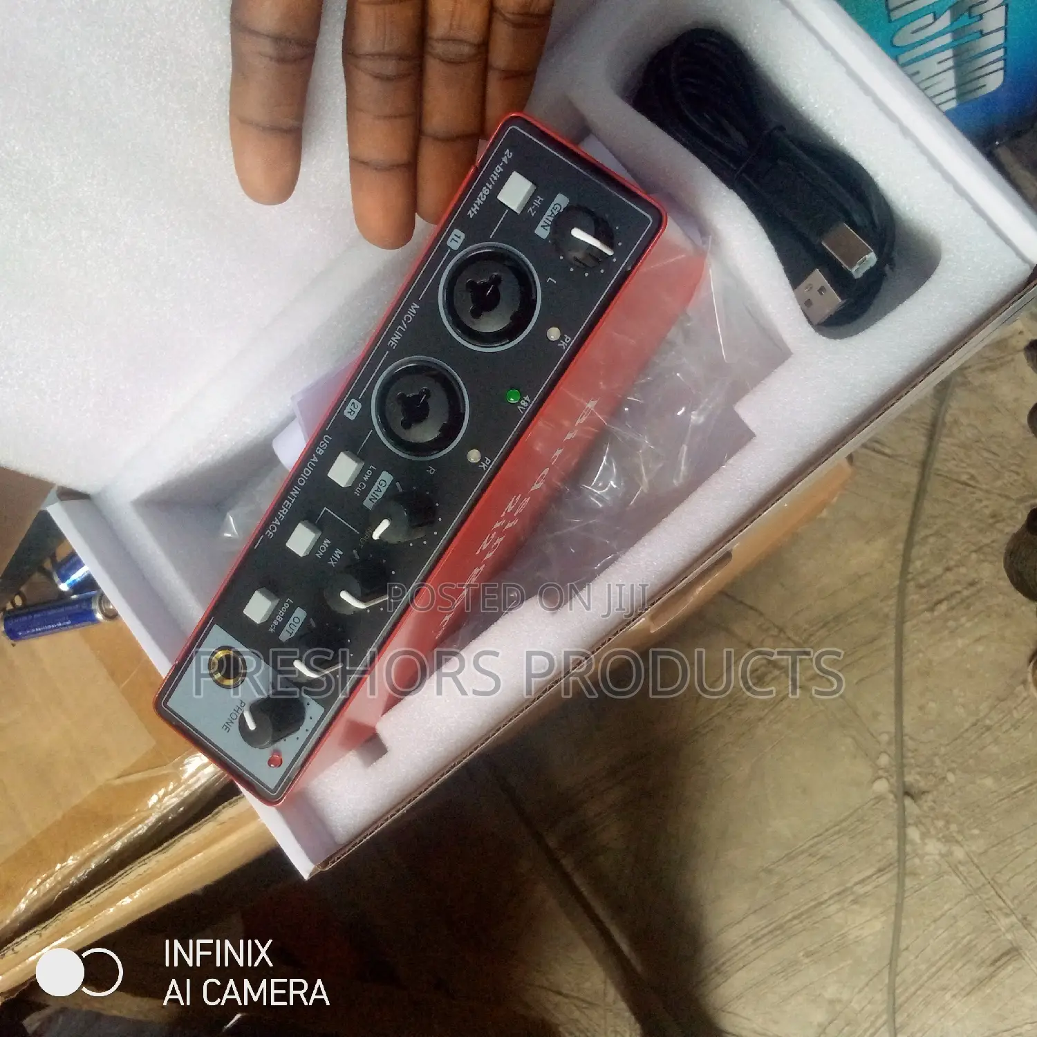 Preshors 2i2 2 in 2 Out Soundcard Red Colour