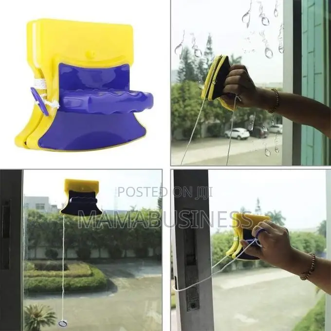 Magnetic Double-Sided Glass Cleaner (Blue+Yellow)