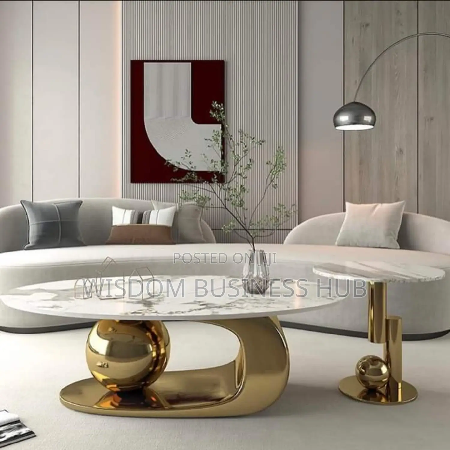 Center Table With One Side Table