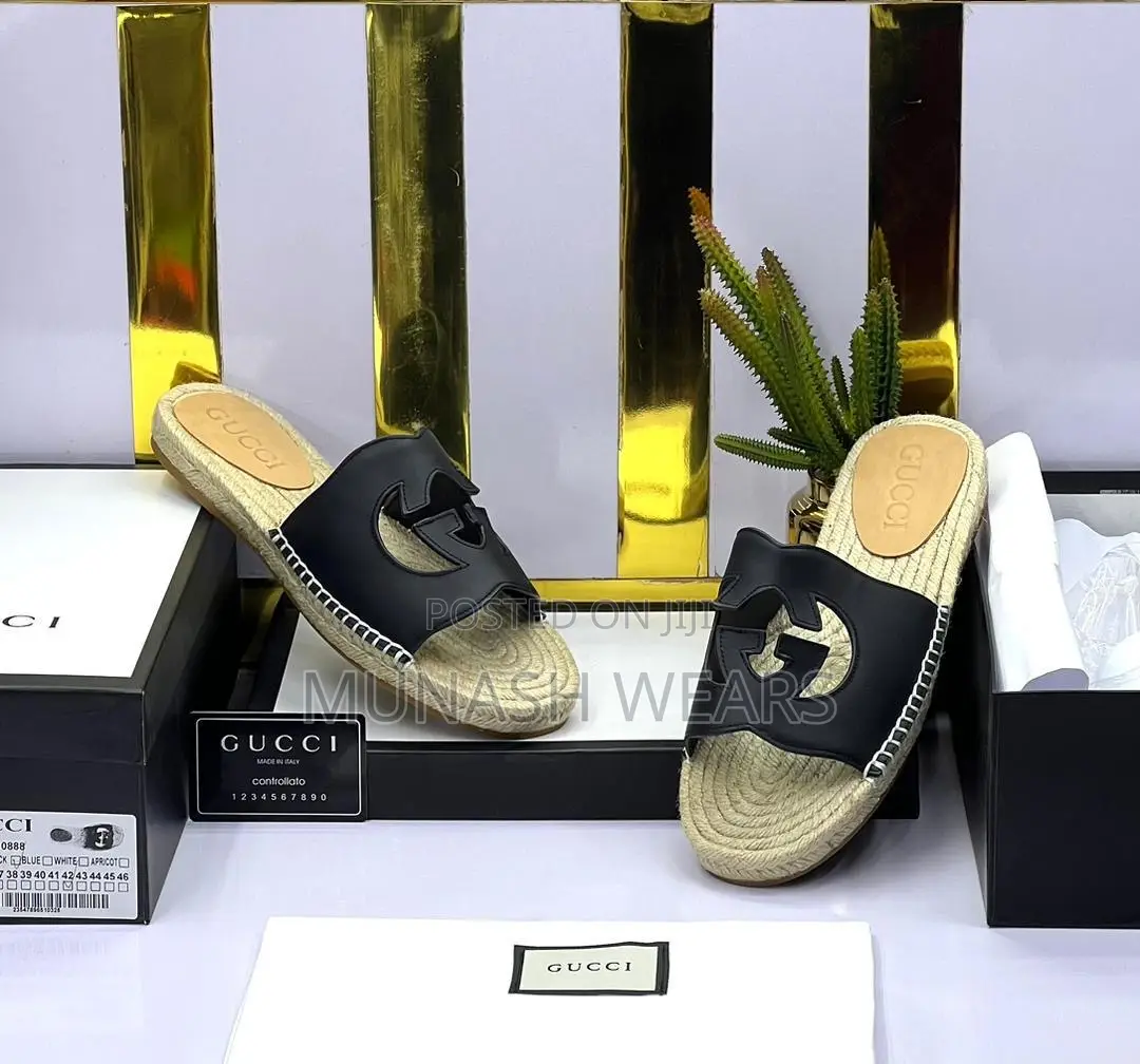 Luxury Gucci Leather and Wooden Sole