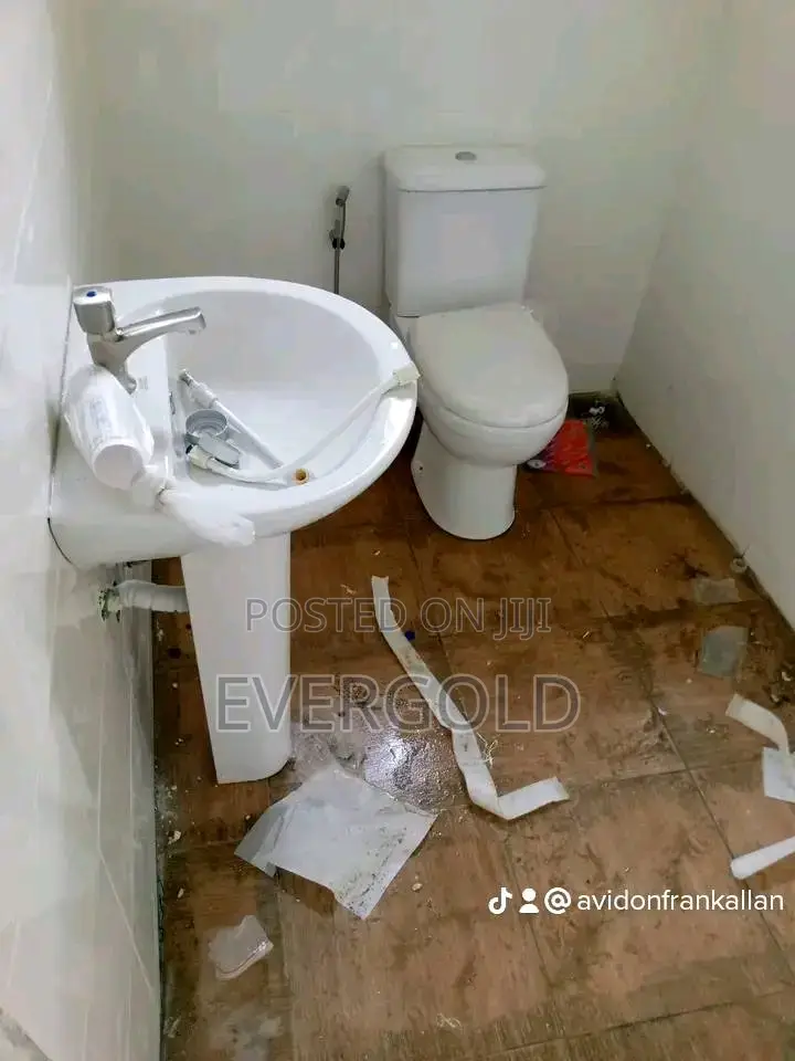 Water Closet With Wash Hand Basin and Complete Accessories