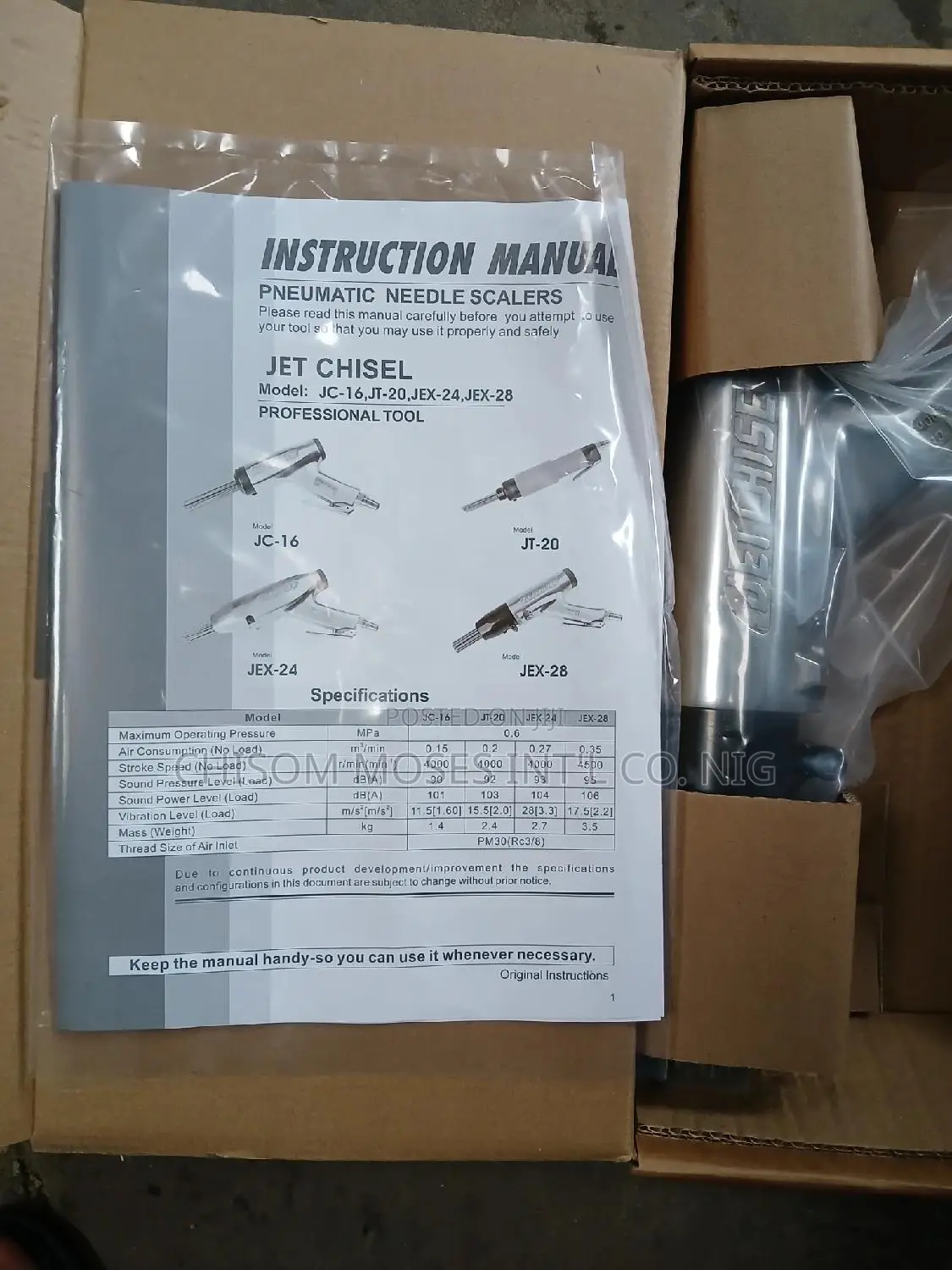 Pneumatic Jet Chisel Air Chipping Gun (Model 28 And Others