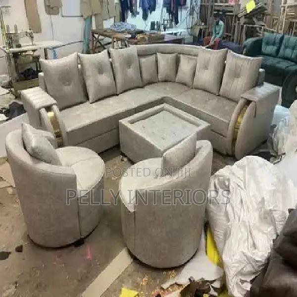 Grey Modular Corner Sofa Chair 8 Seater