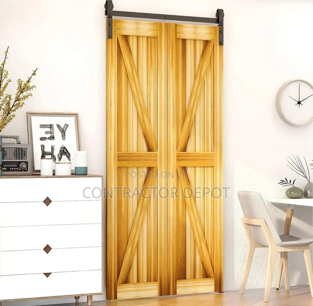 4 Foot Double Fold Sliding Barn Door Guide Kit Originally