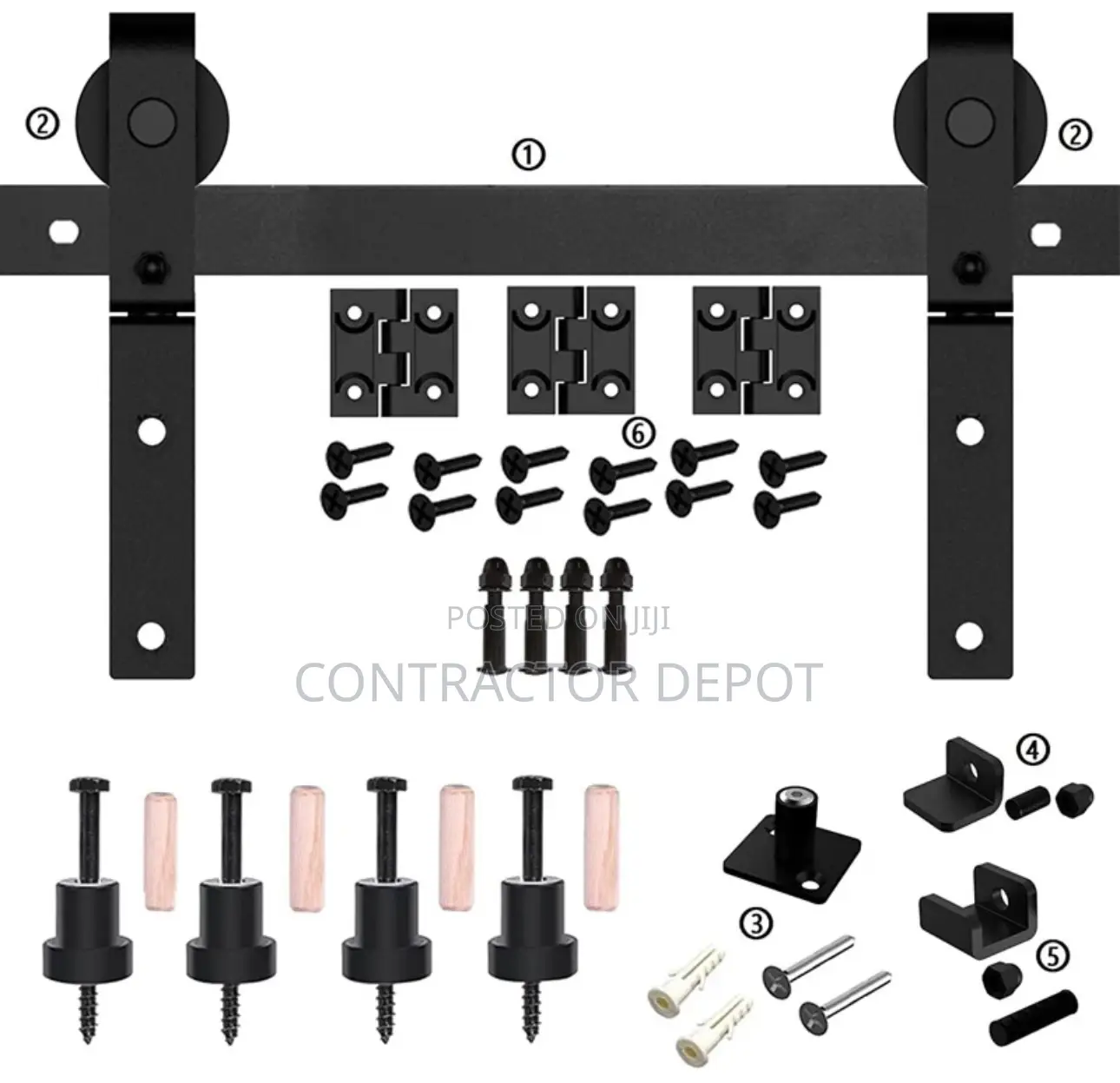 Double Fold Sliding Barn Door Guide Kit, Suitable for Doors