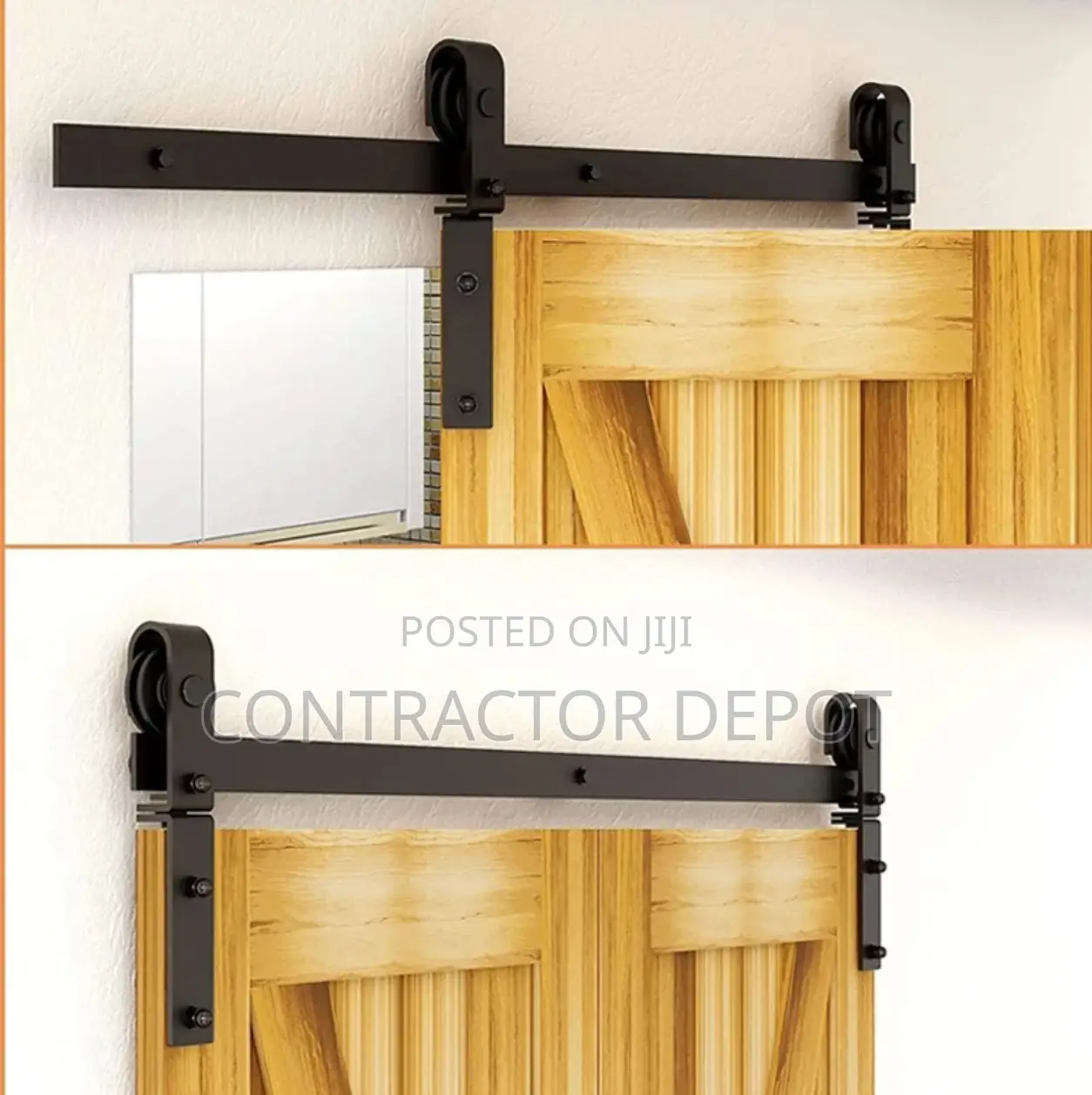 Double Fold Sliding Barn Door Guide Kit, Suitable for Doors