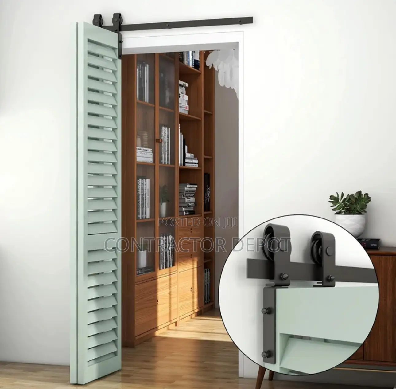 Heavy-Duty Bi Fold Barn Door Hardware Kit, Quiet and Sturdy