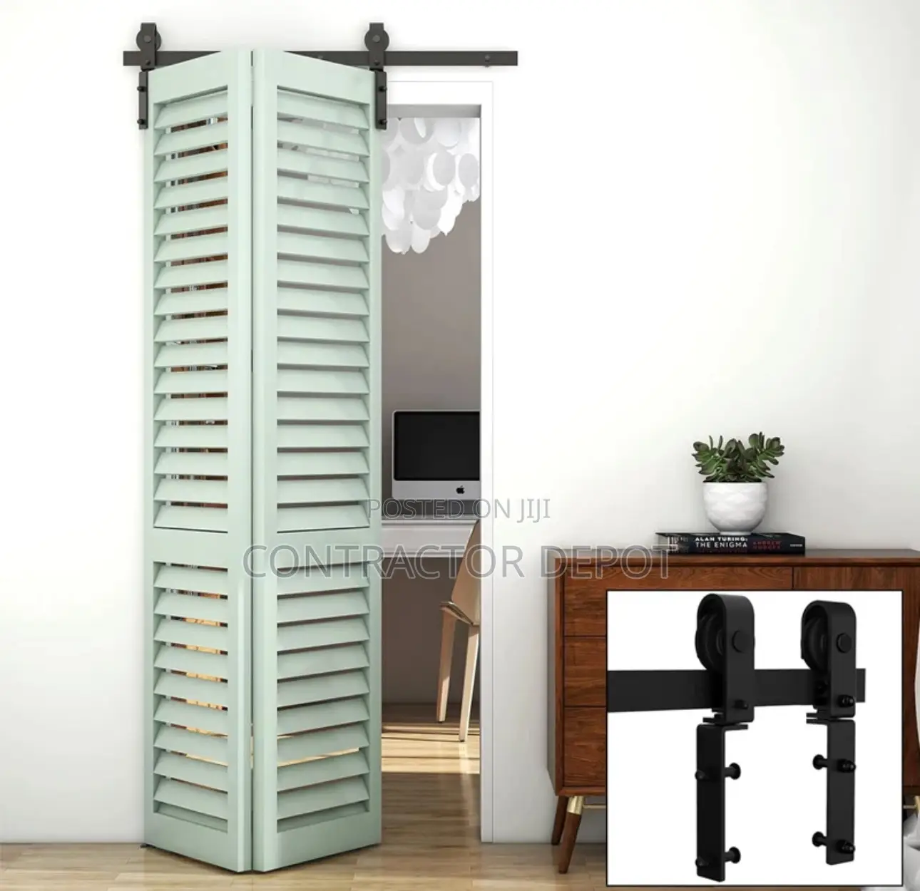 Heavy Duty Sturdy Barn Door Track Set, Smoothly and Quietly
