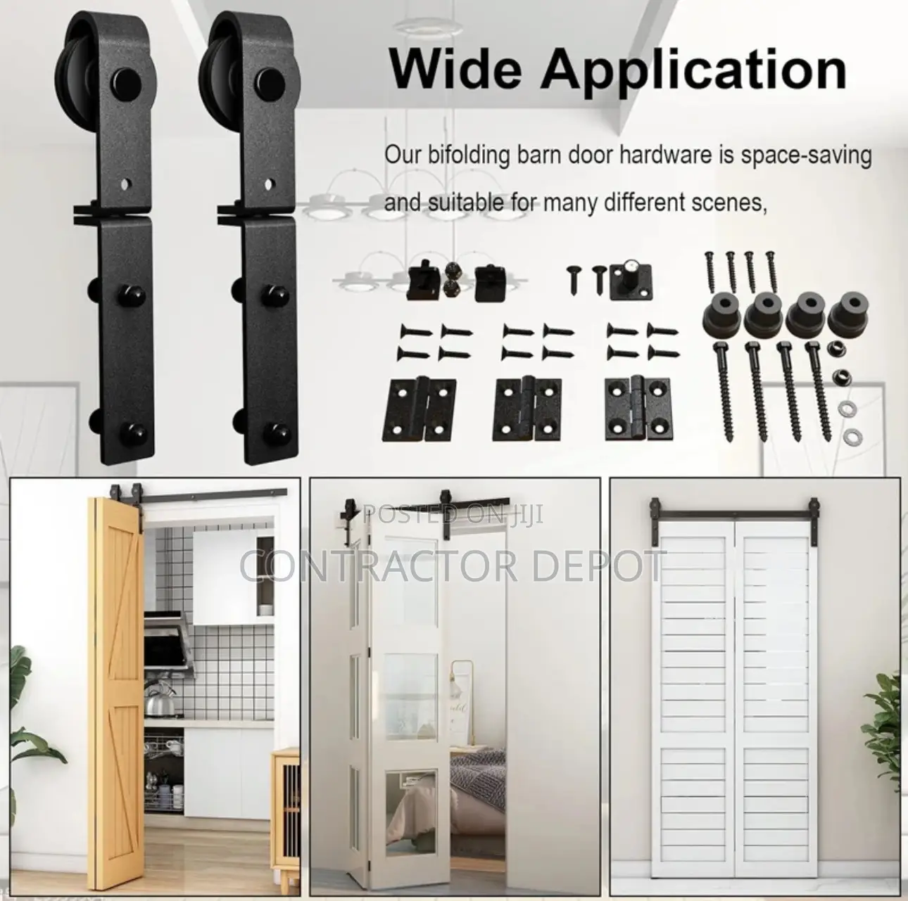 Heavy Duty Sturdy Barn Door Track Set, Smoothly and Quietly