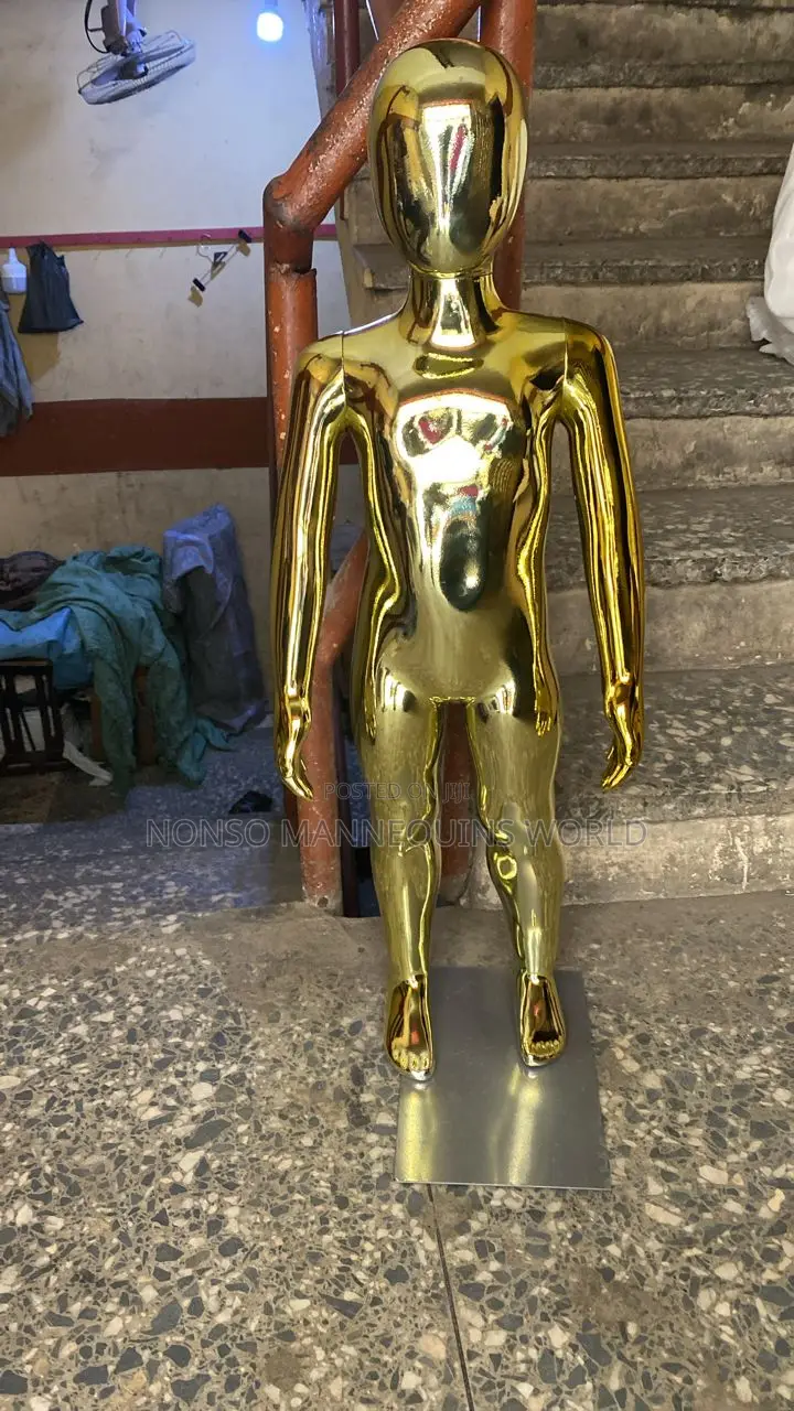 Age 1 to 3 Years Unisex Gold Chrome Kids Mannequins