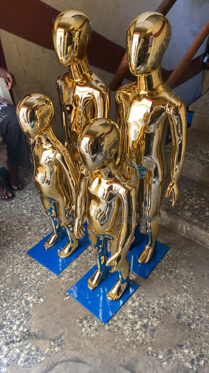 Kids Unisex Clothing Display Gold Chrome Mannequin