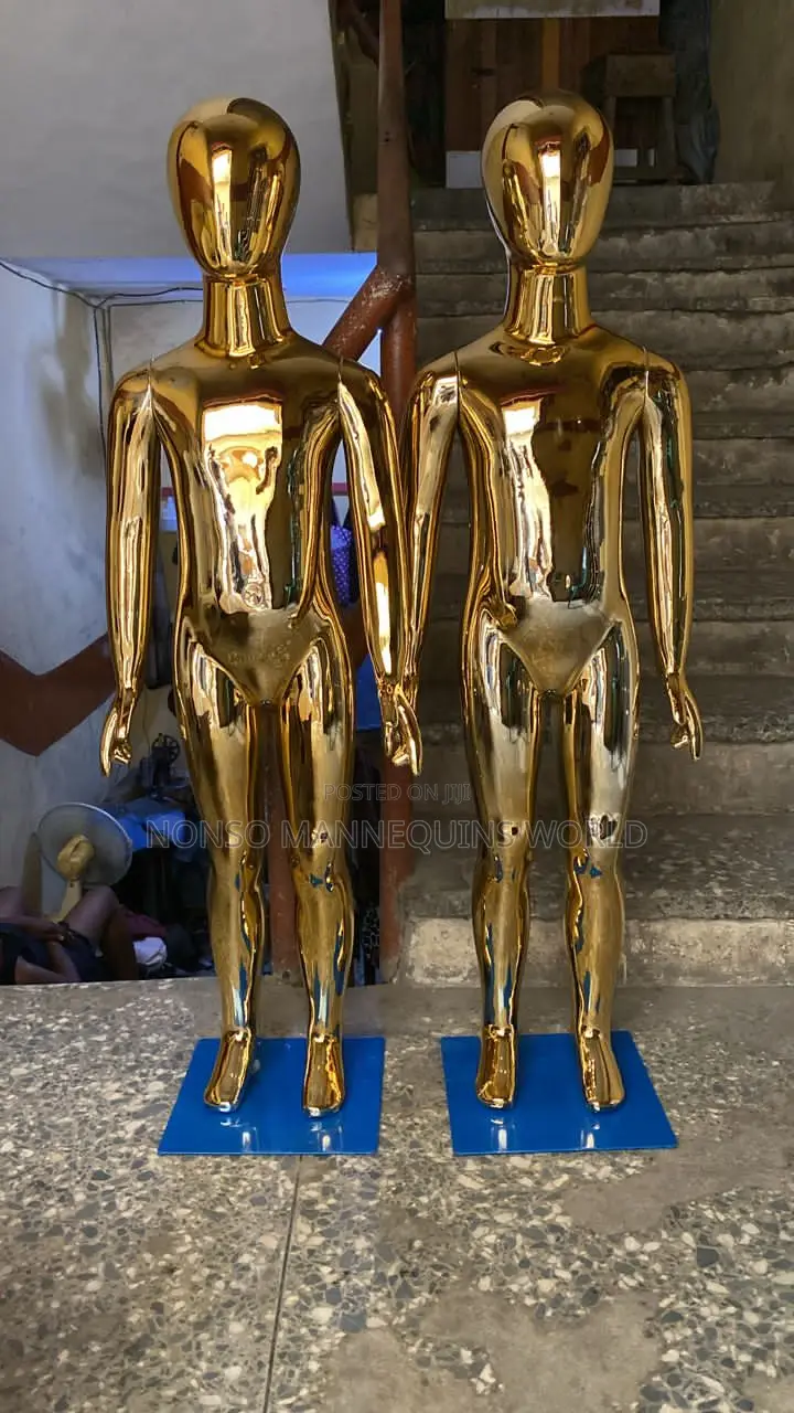 Kids Unisex Clothing Display Gold Chrome Mannequin