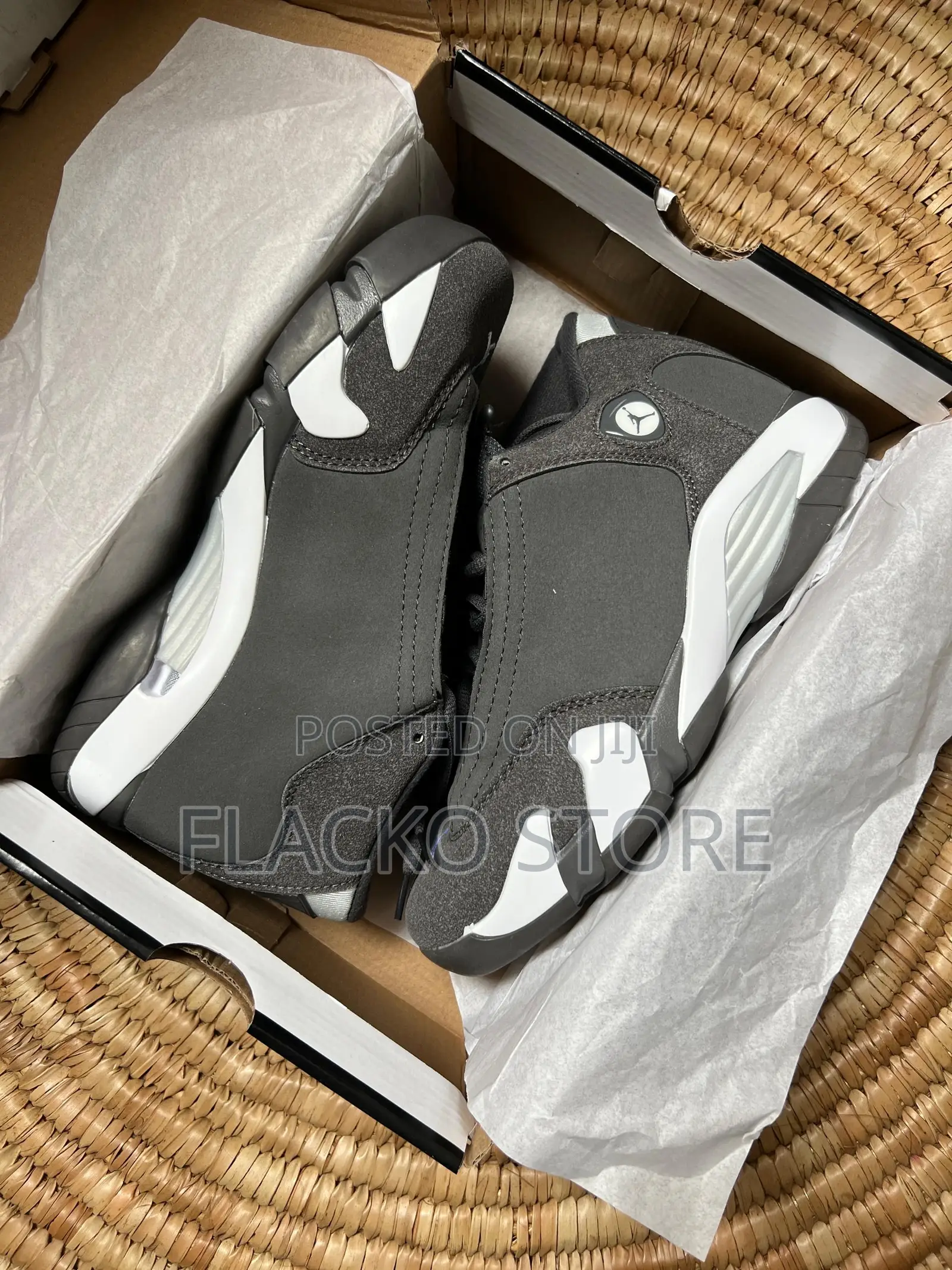 Original Air Jordan 14 Retro Flint Grey Sneakers