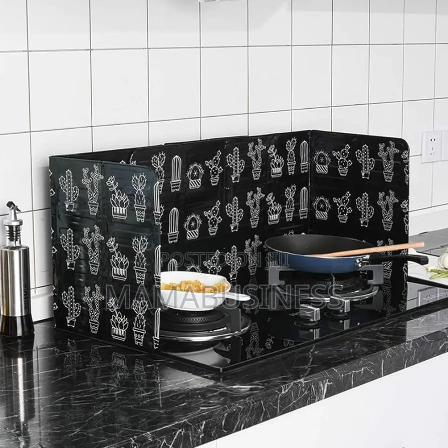 Kitchen Gas Stove Aluminum Foldable Oil Splash Protector-B