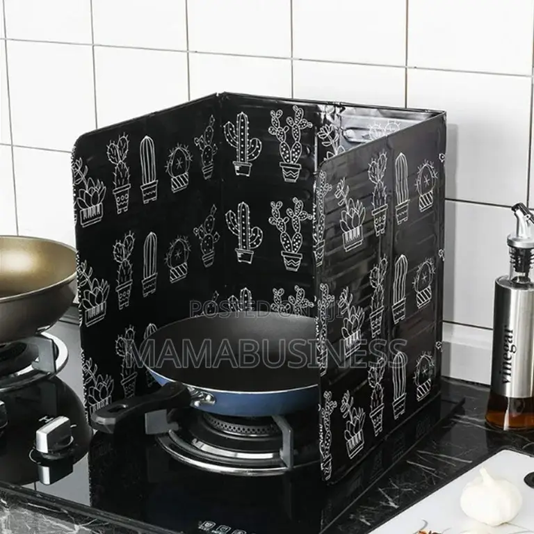 Kitchen Gas Stove Aluminum Foldable Oil Splash Protector-B