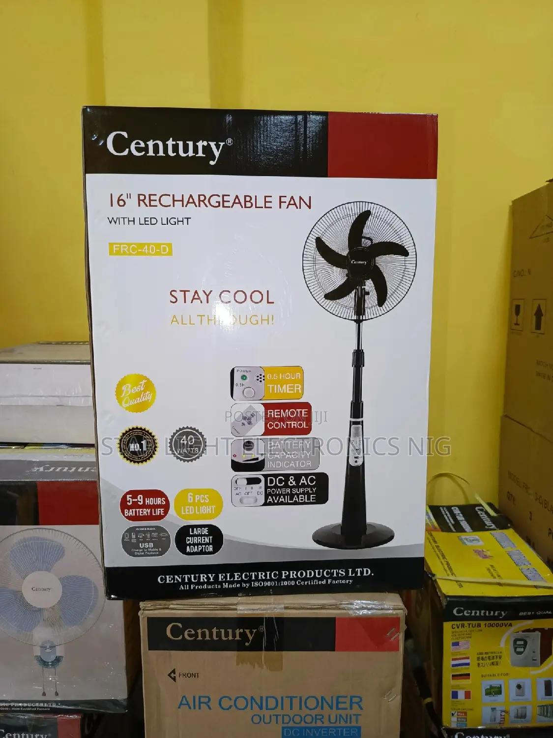 16 Inches Rechargeable Fan Century