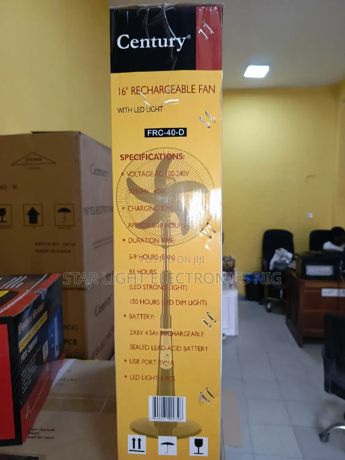 16 Inches Rechargeable Fan Century