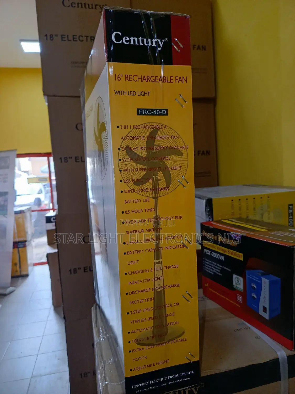 16 Inches Rechargeable Fan Century