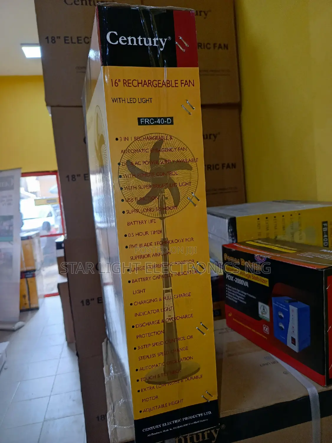 16 Inches Rechargeable Fan Century