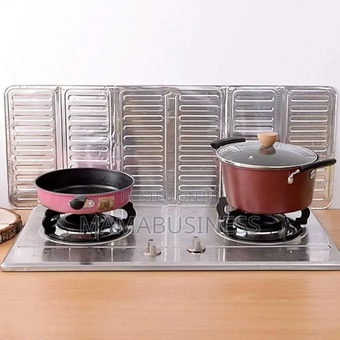 Kitchen Gas Stove Aluminum Foldable Oil Splash Protector-S