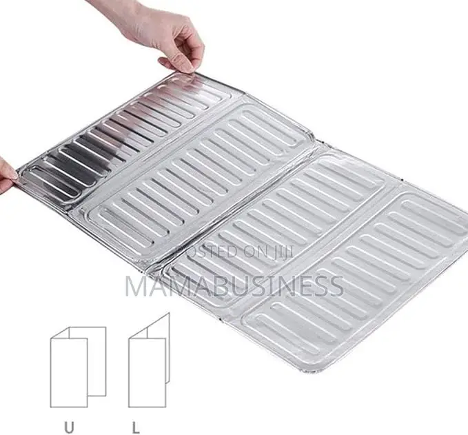 Kitchen Gas Stove Aluminum Foldable Oil Splash Protector-S