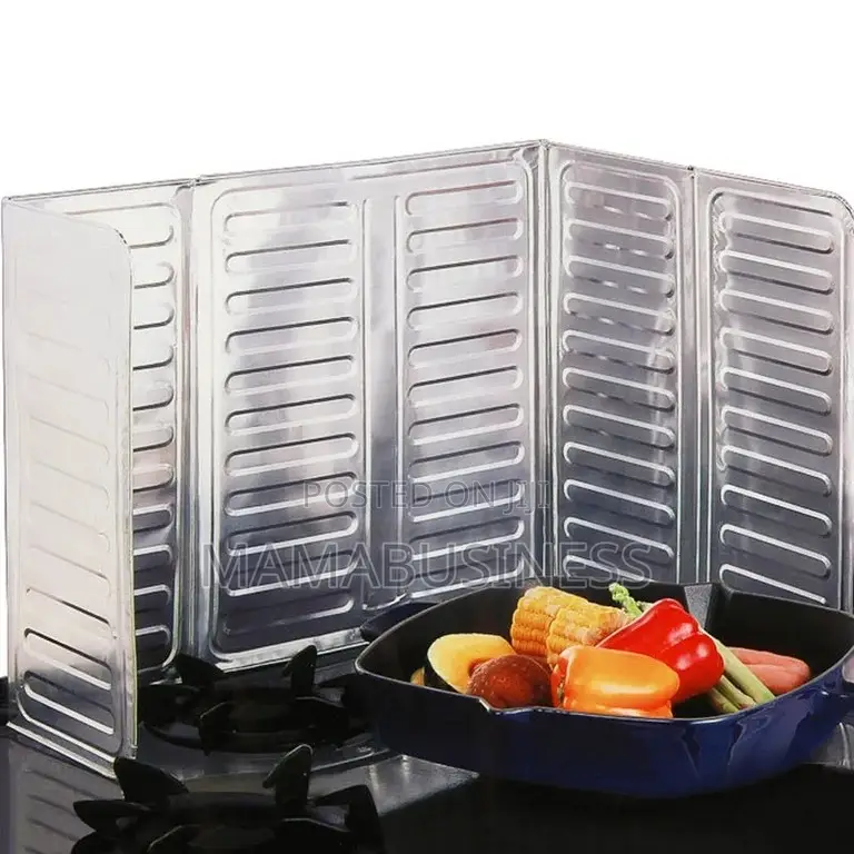 Kitchen Gas Stove Aluminum Foldable Oil Splash Protector-S