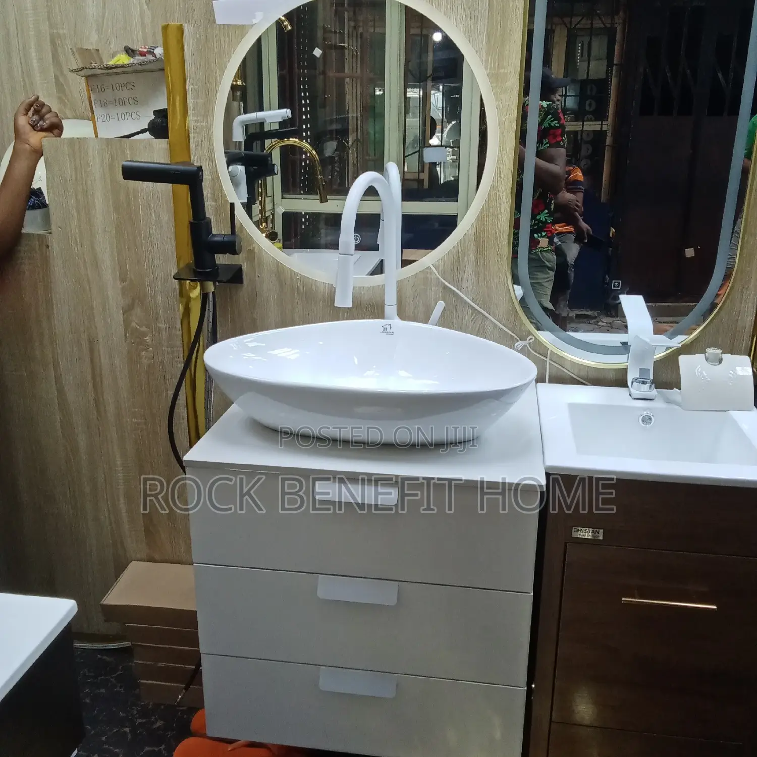 Quality Cabinet Basin and Mirror and Mixer Tap